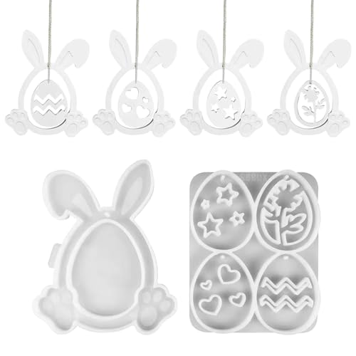 Silikonformen Gießformen Ostern Anhänger, Silikonform Ostern Anhänger Silikonform Hase Ostereier Anhänger Gips Zum Gießen Gießformen Silikon Osterhase Eier Giessformen Silikon Gießform Ostern (A) von FZQBEY