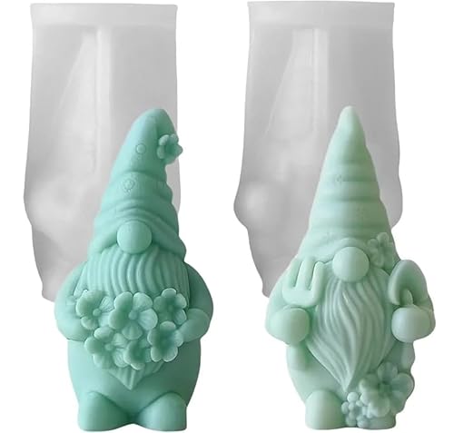Silikonformen Gießformen Weihnachten Kerzenformen zum Gießen, 2 Stück 3D Wichtel Silikonform Weihnachten Zwerg Gießformen Silikon Gießform Wichtel Gips Zum Gießen Weihnachtsmann Giessformen Silikon von FZQBEY
