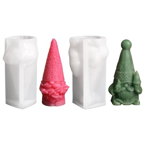 Silikonformen Gießformen Weihnachten Kerzenformen zum Gießen, 3D Wichtel Silikonform Weihnachten Kerzen Weihnachtsmann Baum Zwerg Gießformen Silikon Gießform Wichtel Giessformen Silikon (M) von FZQBEY