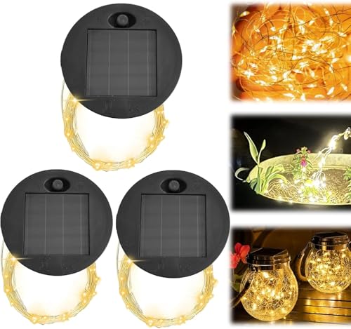 Solarleuchten Ersatzteile Solar Ersatzdeckel, 7 CM, Runde Panel Laterne, Deckel Lichter, Ersatzteil, DIY Gartenleuchten, Solarlaterne, Ersatzdeckel für Gießkannenleuchten im Freien (3 Stück) von FZQBEY