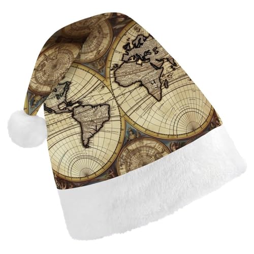 FZQVSGW Erwachsene Weihnachtsmützen Weihnachten Festival Hüte Weihnachten Party Geschenk Hüte Festliche Weihnachtsmützen für Männer und Frauen Weihnachtsmann Weihnachtsmütze Alte Karte Weltkugel FZQVSGW Erwachsene Weihnachtsmützen Weihnachten Festival Hüte Weihnachten Party Geschenk Hüte Festliche Weihnachtsmützen für Männer und Frauen Weihnachtsmann Weihnachtsmütze Alte Karte Weltkugel von FZQVSGW