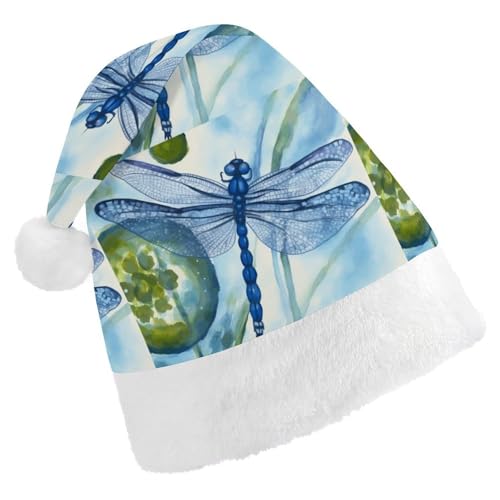 FZQVSGW Erwachsene Weihnachtsmützen Weihnachten Festival Hüte Weihnachten Party Geschenk Hüte Festliche Weihnachtsmützen für Männer und Frauen Weihnachtsmann Weihnachtsmütze Handbemalte Blaue Libelle FZQVSGW Erwachsene Weihnachtsmützen Weihnachten Festival Hüte Weihnachten Party Geschenk Hüte Festliche Weihnachtsmützen für Männer und Frauen Weihnachtsmann Weihnachtsmütze Handbemalte Blaue Libelle von FZQVSGW