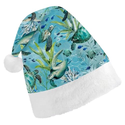 FZQVSGW Erwachsene Weihnachtsmützen Weihnachten Festival Hüte Weihnachten Party Geschenk Hüte Festliche Weihnachtsmützen für Männer und Frauen Weihnachtsmann Weihnachtsmütze Meeresschildkröte Blau FZQVSGW Erwachsene Weihnachtsmützen Weihnachten Festival Hüte Weihnachten Party Geschenk Hüte Festliche Weihnachtsmützen für Männer und Frauen Weihnachtsmann Weihnachtsmütze Meeresschildkröte Blau von FZQVSGW