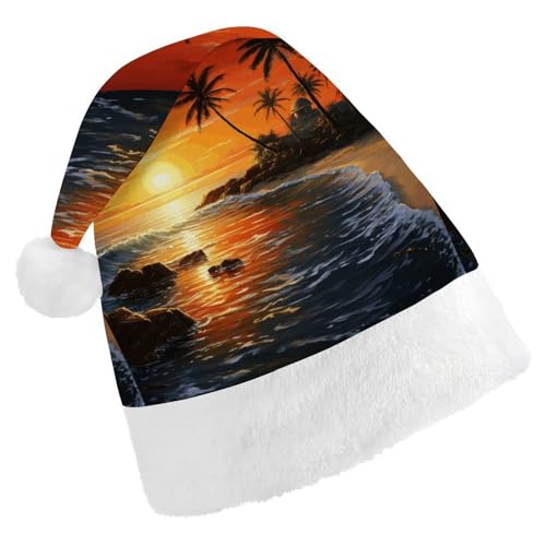 FZQVSGW Erwachsene Weihnachtsmützen Weihnachten Festival Hüte Weihnachten Party Geschenk Hüte Festliche Weihnachtsmützen für Männer und Frauen Weihnachtsmann Weihnachtsmütze Palme Sonne Landschaft FZQVSGW Erwachsene Weihnachtsmützen Weihnachten Festival Hüte Weihnachten Party Geschenk Hüte Festliche Weihnachtsmützen für Männer und Frauen Weihnachtsmann Weihnachtsmütze Palme Sonne Landschaft von FZQVSGW