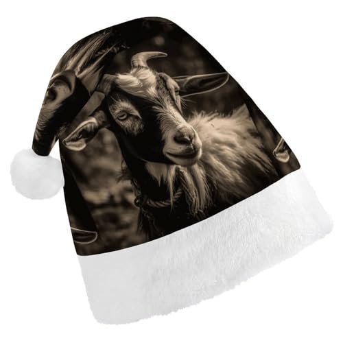 FZQVSGW Erwachsene Weihnachtsmützen Weihnachten Festival Hüte Weihnachten Party Geschenk Hüte Festliche Weihnachtsmützen für Männer und Frauen Weihnachtsmann Weihnachtsmütze Schwarz und Weiß Ziege FZQVSGW Erwachsene Weihnachtsmützen Weihnachten Festival Hüte Weihnachten Party Geschenk Hüte Festliche Weihnachtsmützen für Männer und Frauen Weihnachtsmann Weihnachtsmütze Schwarz und Weiß Ziege von FZQVSGW