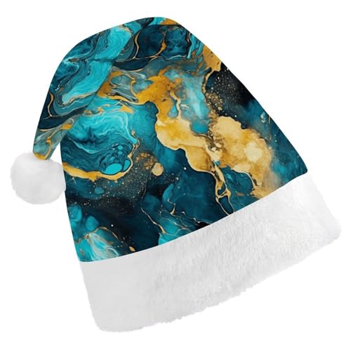 FZQVSGW Erwachsene Weihnachtsmützen Weihnachten Festival Hüte Weihnachten Party Geschenk Hüte Festliche Weihnachtsmützen für Männer und Frauen Weihnachtsmann Weihnachtsmütze Türkis und Gold FZQVSGW Erwachsene Weihnachtsmützen Weihnachten Festival Hüte Weihnachten Party Geschenk Hüte Festliche Weihnachtsmützen für Männer und Frauen Weihnachtsmann Weihnachtsmütze Türkis und Gold von FZQVSGW