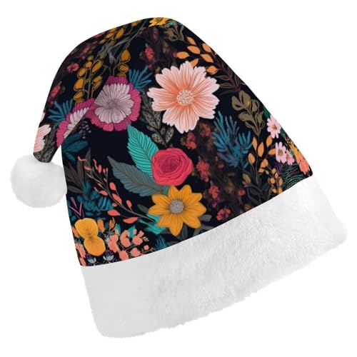 FZQVSGW Weihnachtsmütze für Erwachsene, Weihnachtsfest, Party, Geschenk, festliche Weihnachtsmützen für Männer und Frauen, Weihnachtsmann-Weihnachtsmütze, bunt, Boho-Blumenmuster, Weihnachtsmannmütze FZQVSGW Weihnachtsmütze für Erwachsene, Weihnachtsfest, Party, Geschenk, festliche Weihnachtsmützen für Männer und Frauen, Weihnachtsmann-Weihnachtsmütze, bunt, Boho-Blumenmuster, Weihnachtsmannmütze von FZQVSGW