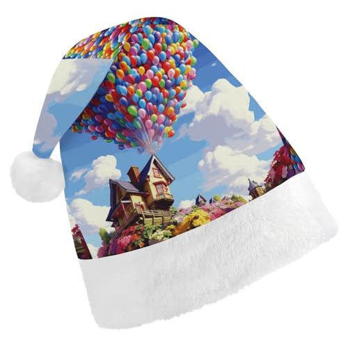 FZQVSGW Weihnachtsmütze für Erwachsene, Weihnachtsfest, Party, Geschenk, festliche Weihnachtsmützen für Männer und Frauen, Weihnachtsmannmütze, bunte Luftballon und Weihnachtsmannmütze FZQVSGW Weihnachtsmütze für Erwachsene, Weihnachtsfest, Party, Geschenk, festliche Weihnachtsmützen für Männer und Frauen, Weihnachtsmannmütze, bunte Luftballon und Weihnachtsmannmütze von FZQVSGW
