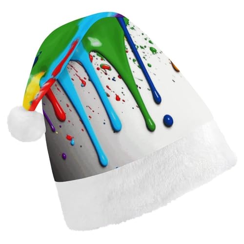FZQVSGW Weihnachtsmützen für Erwachsene, Weihnachtsfest, Festliche Weihnachtsmützen für Männer und Frauen, Weihnachtsmann-Weihnachtsmütze, Farbspritzer, Hintergrund, Nikolausmütze FZQVSGW Weihnachtsmützen für Erwachsene, Weihnachtsfest, Festliche Weihnachtsmützen für Männer und Frauen, Weihnachtsmann-Weihnachtsmütze, Farbspritzer, Hintergrund, Nikolausmütze von FZQVSGW