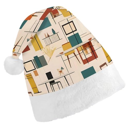 FZQVSGW Weihnachtsmützen für Erwachsene, Weihnachtsfest, Festliche Weihnachtsmützen für Männer und Frauen, Weihnachtsmann-Weihnachtsmütze, Mitte des Jahrhunderts, moderne Nikolausmütze FZQVSGW Weihnachtsmützen für Erwachsene, Weihnachtsfest, Festliche Weihnachtsmützen für Männer und Frauen, Weihnachtsmann-Weihnachtsmütze, Mitte des Jahrhunderts, moderne Nikolausmütze von FZQVSGW