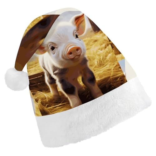 FZQVSGW Weihnachtsmützen für Erwachsene, Weihnachtsfest, Festliche Weihnachtsmützen für Männer und Frauen, Weihnachtsmann-Weihnachtsmütze, niedliches Bauernhoftier-Weihnachtsmann-Mütze FZQVSGW Weihnachtsmützen für Erwachsene, Weihnachtsfest, Festliche Weihnachtsmützen für Männer und Frauen, Weihnachtsmann-Weihnachtsmütze, niedliches Bauernhoftier-Weihnachtsmann-Mütze von FZQVSGW
