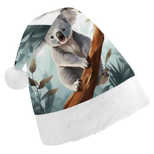 FZQVSGW Weihnachtsmützen für Erwachsene, Weihnachtsfest, Festliche Weihnachtsmützen für Männer und Frauen, Weihnachtsmannmütze, Koala und Schmetterling, Weihnachtsmannmütze FZQVSGW Weihnachtsmützen für Erwachsene, Weihnachtsfest, Festliche Weihnachtsmützen für Männer und Frauen, Weihnachtsmannmütze, Koala und Schmetterling, Weihnachtsmannmütze von FZQVSGW