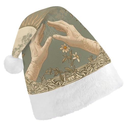 FZQVSGW Weihnachtsmützen für Erwachsene, Weihnachtsfest, Festliche Weihnachtsmützen für Männer und Frauen, Weihnachtsmannmütze, Reben und Blumen, Nikolausmütze FZQVSGW Weihnachtsmützen für Erwachsene, Weihnachtsfest, Festliche Weihnachtsmützen für Männer und Frauen, Weihnachtsmannmütze, Reben und Blumen, Nikolausmütze von FZQVSGW