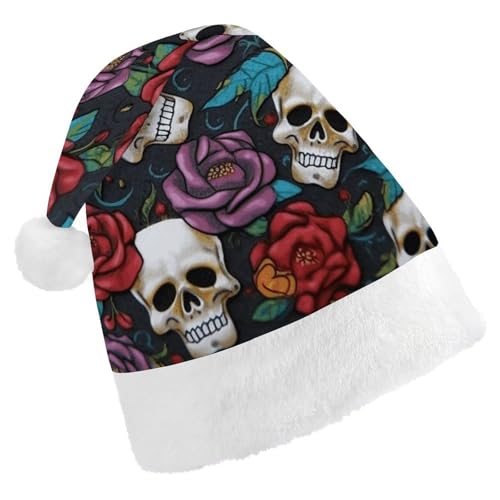 FZQVSGW Weihnachtsmützen für Erwachsene, Weihnachtsfest, Festliche Weihnachtsmützen für Männer und Frauen, Weihnachtsmannmütze, Zuckerschädel, Blumen, Nikolausmütze FZQVSGW Weihnachtsmützen für Erwachsene, Weihnachtsfest, Festliche Weihnachtsmützen für Männer und Frauen, Weihnachtsmannmütze, Zuckerschädel, Blumen, Nikolausmütze von FZQVSGW