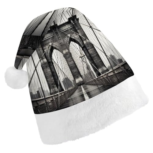 FZQVSGW Weihnachtsmützen für Erwachsene, Weihnachtsfest, Weihnachtsfeier, Geschenk, Mützen, festliche Weihnachtsmützen für Männer und Frauen, Weihnachtsmann-Weihnachtsmütze, Brooklyn Bridge, FZQVSGW Weihnachtsmützen für Erwachsene, Weihnachtsfest, Weihnachtsfeier, Geschenk, Mützen, festliche Weihnachtsmützen für Männer und Frauen, Weihnachtsmann-Weihnachtsmütze, Brooklyn Bridge, von FZQVSGW
