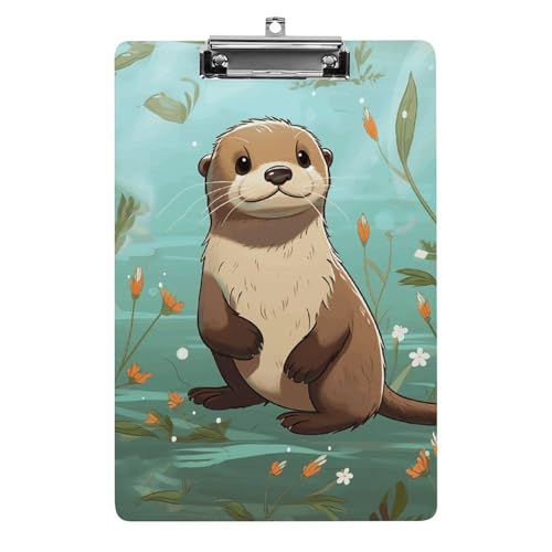 Klemmbrett Cartoon Cute Otter Office Klemmbrett 21,6 × 32,5 cm Acryl Klemmbrett mit Metallclip Briefgröße A4 Halter Niedliches hängendes Klemmbrett für die Arbeit Klemmbrett Cartoon Cute Otter Office Klemmbrett 21,6 × 32,5 cm Acryl Klemmbrett mit Metallclip Briefgröße A4 Halter Niedliches hängendes Klemmbrett für die Arbeit von FZQVSGW