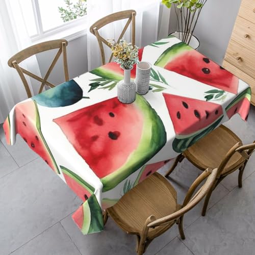 FZQVSLCM Tischdecke für rechteckige Tische, wasserdicht, Aquarell-Wassermelonen-Muster, knitterfrei, Bauernhaus-Esstischabdeckung, robuster Stoff, Tischdecke für drinnen und draußen, 140 x 89 cm FZQVSLCM Tischdecke für rechteckige Tische, wasserdicht, Aquarell-Wassermelonen-Muster, knitterfrei, Bauernhaus-Esstischabdeckung, robuster Stoff, Tischdecke für drinnen und draußen, 140 x 89 cm von FZQVSLCM