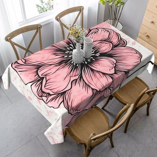 FZQVSLCM Tischdecke für rechteckige Tische, wasserdicht, Blumenmuster, knitterfrei, Bauernhaus-Esstischabdeckung, robuster Stoff, Tischdecke für drinnen und draußen, 140 x 89 cm FZQVSLCM Tischdecke für rechteckige Tische, wasserdicht, Blumenmuster, knitterfrei, Bauernhaus-Esstischabdeckung, robuster Stoff, Tischdecke für drinnen und draußen, 140 x 89 cm von FZQVSLCM
