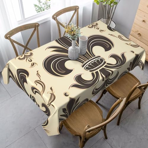 FZQVSLCM Tischdecke für rechteckige Tische, wasserdicht, Fleur-de-Lis und Mantelarme, knitterfrei, Bauernhaus-Esstischabdeckung, robuster Stoff, Tischdecke für drinnen und draußen, 140 x 89 cm FZQVSLCM Tischdecke für rechteckige Tische, wasserdicht, Fleur-de-Lis und Mantelarme, knitterfrei, Bauernhaus-Esstischabdeckung, robuster Stoff, Tischdecke für drinnen und draußen, 140 x 89 cm von FZQVSLCM