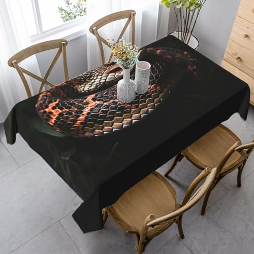 FZQVSLCM Tischdecke für rechteckige Tische, wasserdicht, Schlangenmuster, knitterfrei, Bauernhaus-Esstischabdeckung, robuster Stoff, Tischdecke für drinnen und draußen, 140 x 89 cm FZQVSLCM Tischdecke für rechteckige Tische, wasserdicht, Schlangenmuster, knitterfrei, Bauernhaus-Esstischabdeckung, robuster Stoff, Tischdecke für drinnen und draußen, 140 x 89 cm von FZQVSLCM