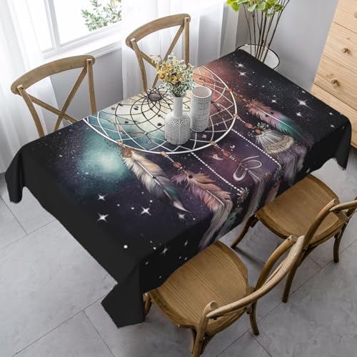 FZQVSLCM Tischdecke für rechteckige Tische, wasserdicht, Traumfänger und Sterne, knitterfrei, Bauernhaus-Esstischabdeckung, robuster Stoff, Tischdecke für drinnen und draußen, 140 x 89 cm FZQVSLCM Tischdecke für rechteckige Tische, wasserdicht, Traumfänger und Sterne, knitterfrei, Bauernhaus-Esstischabdeckung, robuster Stoff, Tischdecke für drinnen und draußen, 140 x 89 cm von FZQVSLCM