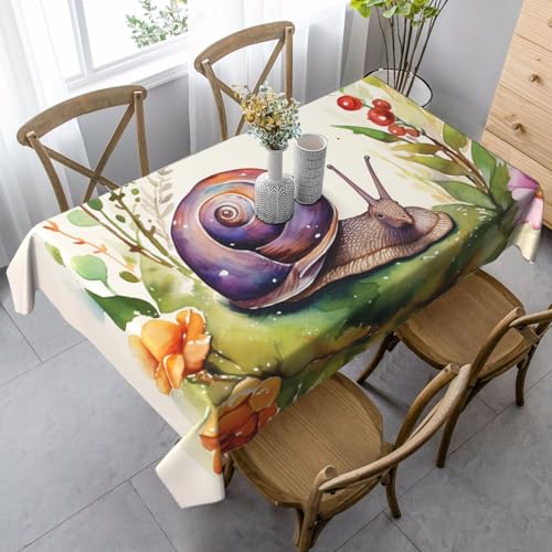 FZQVSLCM Tischdecke für rechteckige Tische, wasserdicht, schöne Schnecke, knitterfrei, Bauernhaus-Esstischabdeckung, robuster Stoff, Tischdecke für drinnen und draußen, 140 x 89 cm FZQVSLCM Tischdecke für rechteckige Tische, wasserdicht, schöne Schnecke, knitterfrei, Bauernhaus-Esstischabdeckung, robuster Stoff, Tischdecke für drinnen und draußen, 140 x 89 cm von FZQVSLCM