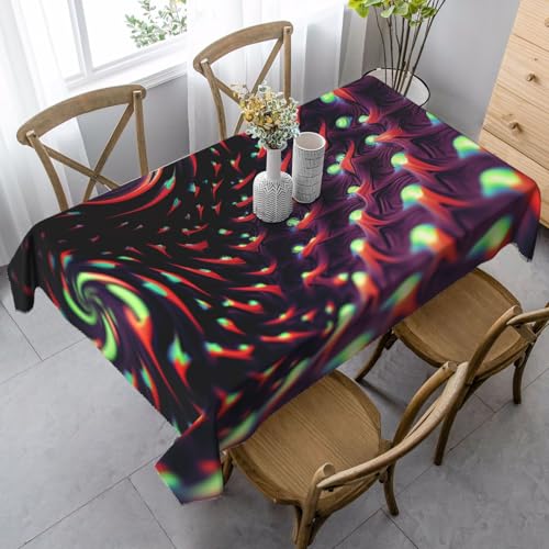 FZQVSLCM Tischdecken für rechteckige Tische, wasserdicht, Fantasie, Sci-Fi, Schwindel, knitterfrei, Bauernhaus-Esstischabdeckung, robuster Stoff, Tischdecke für drinnen und draußen, 140 x 89 cm von FZQVSLCM