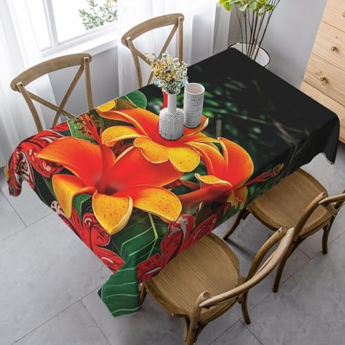 FZQVSLCM Tischdecken für rechteckige Tische, wasserdicht, Hawaii-Blumen, knitterfrei, Bauernhaus-Esstischabdeckung, robuster Stoff, Tischdecke für drinnen und draußen, 140 x 89 cm FZQVSLCM Tischdecken für rechteckige Tische, wasserdicht, Hawaii-Blumen, knitterfrei, Bauernhaus-Esstischabdeckung, robuster Stoff, Tischdecke für drinnen und draußen, 140 x 89 cm von FZQVSLCM