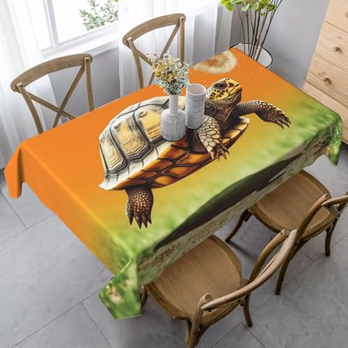 FZQVSLCM Tischdecken für rechteckige Tische, wasserdicht, Schildkröte, springen, knitterfrei, Bauernhaus-Esstischabdeckung, robuster Stoff, Tischdecke für drinnen und draußen, 140 x 89 cm FZQVSLCM Tischdecken für rechteckige Tische, wasserdicht, Schildkröte, springen, knitterfrei, Bauernhaus-Esstischabdeckung, robuster Stoff, Tischdecke für drinnen und draußen, 140 x 89 cm von FZQVSLCM