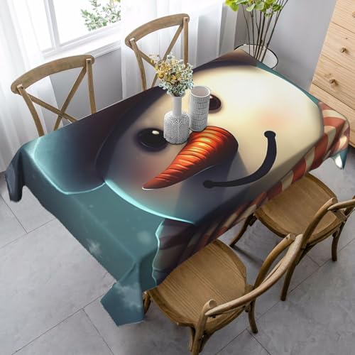 FZQVSLCM Tischdecken für rechteckige Tische, wasserdicht, Schneemann mit Hut, knitterfrei, Bauernhaus-Esstischabdeckung, robuster Stoff, Tischdecke für drinnen und draußen, 140 x 89 cm FZQVSLCM Tischdecken für rechteckige Tische, wasserdicht, Schneemann mit Hut, knitterfrei, Bauernhaus-Esstischabdeckung, robuster Stoff, Tischdecke für drinnen und draußen, 140 x 89 cm von FZQVSLCM