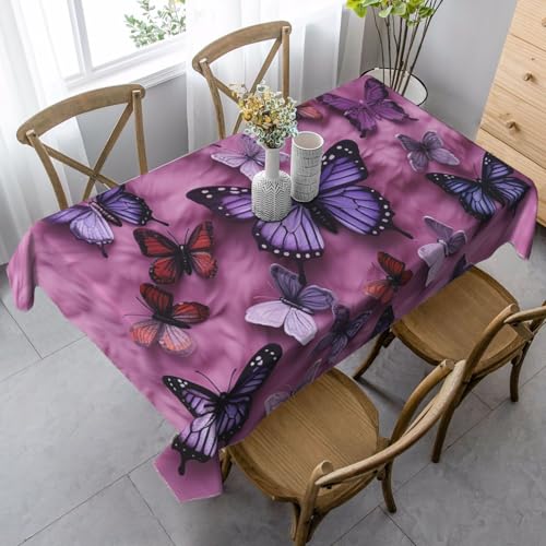 FZQVSLCM Tischdecken für rechteckige Tische, wasserdicht, alle Schmetterlinge, knitterfrei, Bauernhaus-Esstischabdeckung, robuster Stoff, Tischdecke für drinnen und draußen, 140 x 89 cm FZQVSLCM Tischdecken für rechteckige Tische, wasserdicht, alle Schmetterlinge, knitterfrei, Bauernhaus-Esstischabdeckung, robuster Stoff, Tischdecke für drinnen und draußen, 140 x 89 cm von FZQVSLCM