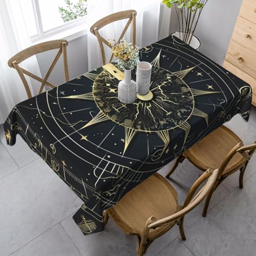 FZQVSLCM Tischdecken für rechteckige Tische, wasserdicht, astrologisches Muster, knitterfrei, Bauernhaus-Esstischabdeckung, robuster Stoff, Tischdecke für drinnen und draußen, 140 x 89 cm FZQVSLCM Tischdecken für rechteckige Tische, wasserdicht, astrologisches Muster, knitterfrei, Bauernhaus-Esstischabdeckung, robuster Stoff, Tischdecke für drinnen und draußen, 140 x 89 cm von FZQVSLCM