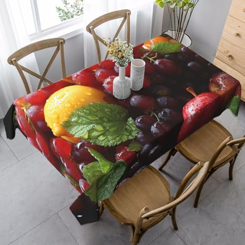 FZQVSLCM Tischdecken für rechteckige Tische, wasserdicht, frisches Obst, knitterfrei, Bauernhaus-Esstischabdeckung, robuster Stoff, Tischdecke für drinnen und draußen, 140 x 89 cm FZQVSLCM Tischdecken für rechteckige Tische, wasserdicht, frisches Obst, knitterfrei, Bauernhaus-Esstischabdeckung, robuster Stoff, Tischdecke für drinnen und draußen, 140 x 89 cm von FZQVSLCM