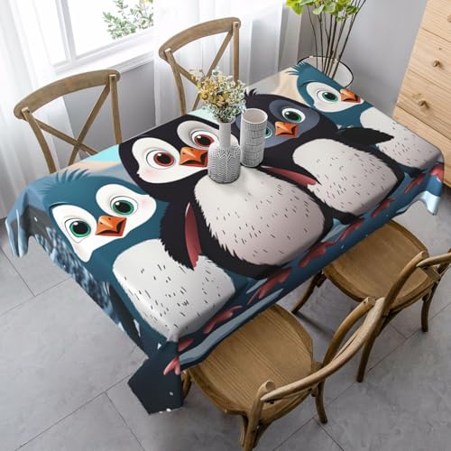FZQVSLCM Tischdecken für rechteckige Tische, wasserdicht, fünf niedliche Pinguine, knitterfrei, Bauernhaus-Esstischabdeckung, robuster Stoff, Tischdecke für drinnen und draußen, 140 x 89 cm FZQVSLCM Tischdecken für rechteckige Tische, wasserdicht, fünf niedliche Pinguine, knitterfrei, Bauernhaus-Esstischabdeckung, robuster Stoff, Tischdecke für drinnen und draußen, 140 x 89 cm von FZQVSLCM