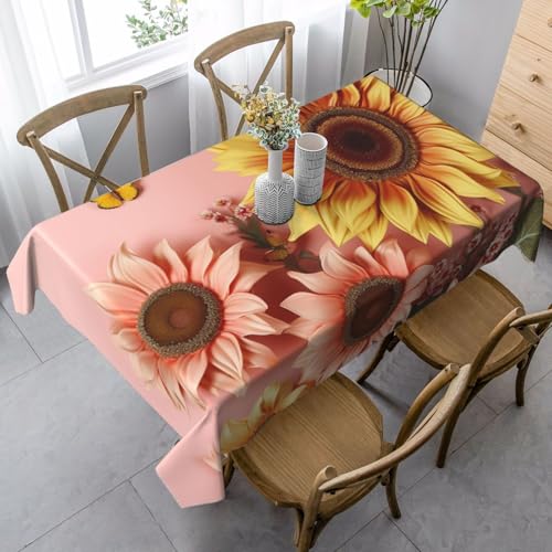 FZQVSLCM Tischdecken für rechteckige Tische, wasserdicht, große Sonnenblume, knitterfrei, Bauernhaus-Esstischabdeckung, robuster Stoff, Tischdecke für drinnen und draußen, 140 x 89 cm FZQVSLCM Tischdecken für rechteckige Tische, wasserdicht, große Sonnenblume, knitterfrei, Bauernhaus-Esstischabdeckung, robuster Stoff, Tischdecke für drinnen und draußen, 140 x 89 cm von FZQVSLCM