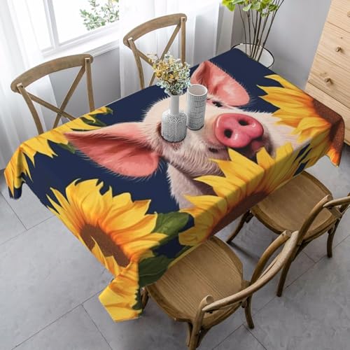 FZQVSLCM Tischdecken für rechteckige Tische, wasserdicht, lächelnd, knitterfrei, Bauernhaus-Esstischabdeckung, robuster Stoff, Tischdecke für drinnen und draußen, 140 x 89 cm FZQVSLCM Tischdecken für rechteckige Tische, wasserdicht, lächelnd, knitterfrei, Bauernhaus-Esstischabdeckung, robuster Stoff, Tischdecke für drinnen und draußen, 140 x 89 cm von FZQVSLCM