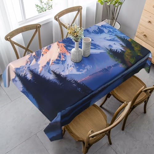 FZQVSLCM Tischdecken für rechteckige Tische, wasserdichte Tischdecke, Schneegebirge, knitterfrei, Bauernhaus, Esstischabdeckung, robuster Stoff, Tischdecke für drinnen und draußen, 140 x 89 cm FZQVSLCM Tischdecken für rechteckige Tische, wasserdichte Tischdecke, Schneegebirge, knitterfrei, Bauernhaus, Esstischabdeckung, robuster Stoff, Tischdecke für drinnen und draußen, 140 x 89 cm von FZQVSLCM