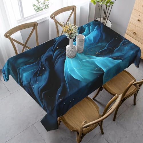 FZQVSLCM Tischdecken für rechteckige Tische, wasserdichte Tischdecke, blauer Stoff, knitterfrei, Bauernhaus-Esstischabdeckung, robuster Stoff, Tischdecke für drinnen und draußen, 140 x 89 cm FZQVSLCM Tischdecken für rechteckige Tische, wasserdichte Tischdecke, blauer Stoff, knitterfrei, Bauernhaus-Esstischabdeckung, robuster Stoff, Tischdecke für drinnen und draußen, 140 x 89 cm von FZQVSLCM