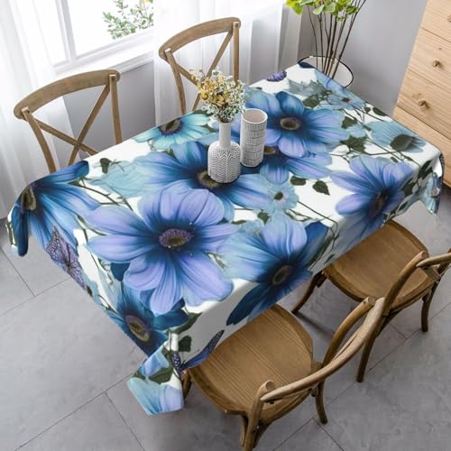 FZQVSLCM Tischdecken für rechteckige Tische, wasserdichte Tischdecke, blühendes blaues Gänseblümchen, knitterfrei, Bauernhaus-Esstischdecke, robuster Stoff, Tischdecke für drinnen und draußen, 140 x FZQVSLCM Tischdecken für rechteckige Tische, wasserdichte Tischdecke, blühendes blaues Gänseblümchen, knitterfrei, Bauernhaus-Esstischdecke, robuster Stoff, Tischdecke für drinnen und draußen, 140 x von FZQVSLCM