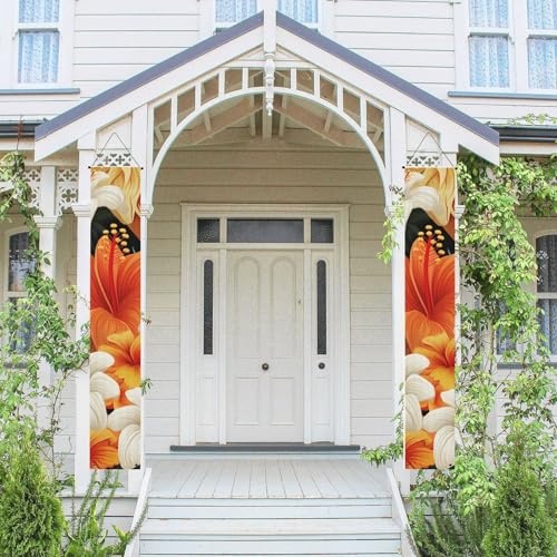 Türbanner Veranda-Schild für Tür, Wandbehang, Banner, Blumen und hawaiianisches Stammes-Türschild, dekorative Flagge, Frühlingsveranda, Banner, Fotohintergrund, Willkommens-Türabdeckung Türbanner Veranda-Schild für Tür, Wandbehang, Banner, Blumen und hawaiianisches Stammes-Türschild, dekorative Flagge, Frühlingsveranda, Banner, Fotohintergrund, Willkommens-Türabdeckung von FZQVSLCM