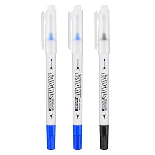 FZXCG 3/4 Stück Doppelspitze, 20 mm tiefes Loch, lange Spitze, Marker, für Metall, Perforierstift, Badezimmer, Holzbearbeitung, Dekoration, Mehrzweck, 2 x Blau / Schwarz FZXCG 3/4 Stück Doppelspitze, 20 mm tiefes Loch, lange Spitze, Marker, für Metall, Perforierstift, Badezimmer, Holzbearbeitung, Dekoration, Mehrzweck, 2 x Blau / Schwarz von FZXCG