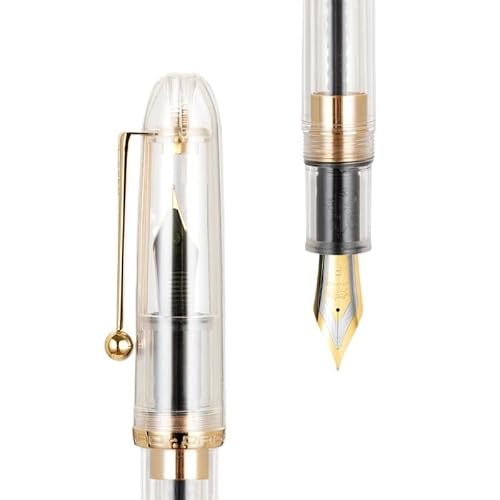 FZXCG Füllfederhalter, Acryl, transparent, Drehstift, EF/F/M, Schreibwaren, Büro, Schulbedarf, Schreibstifte, PK 9019 (transparent, 0,7) von FZXCG