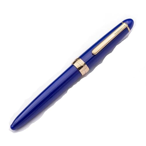 FZXCG Füllfederhalter mit goldenem Clip, transparent, 0,5 mm, für Studenten, Kalligraphie, Praxis, Tintenstifte, Schulbedarf, Büroprodukt, Schreibwaren (blau) von FZXCG