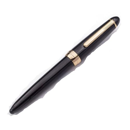 FZXCG Goldener Clip-Füllfederhalter, transparent, 0,5 mm, für Studenten, Kalligraphie, Praxis, Tintenstifte, Schulbedarf, Büroprodukt, Schreibwaren (schwarz) von FZXCG