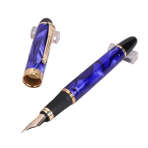 FZXCG Luxus Dazzle Blue Füllfederhalter, Metalltinte für Bürobedarf, Schulbedarf (01) von FZXCG
