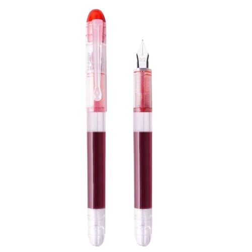 FZXCG Modischer Füllfederhalter mit großer Kapazität, schnelltrocknend, F-Spitze, Schreibtinte, 8 Farben, 0,5 mm, gerade, flüssiger Stift für Kinder (D) von FZXCG