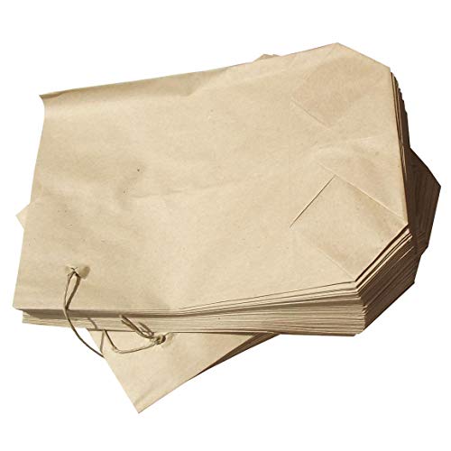 Fa.ars 100 Bodenbeutel braun Natron 14,5 x 21,5 cm für 500 g Papierbeutel mit Faden gefädelt Kreuzbodenbeutel Papiertüten Tüte Bäckertüte Natron Papier Bio Papiertüten von Fa.ars