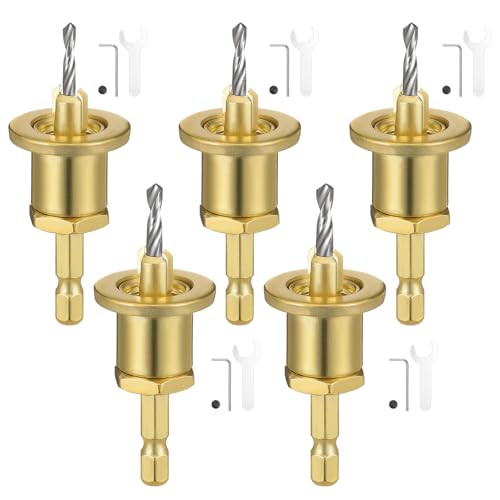 Faankiton 5STK Bohrer mit Senker für Holz, Senkbohrer Holz Set Kegelsenker 8mm Hartholzbohrer mit Senker Holzbohrer mit Versenker, Senker Bohrer Set, Holzbohrer mit Schraubenschlüssel von Faankiton