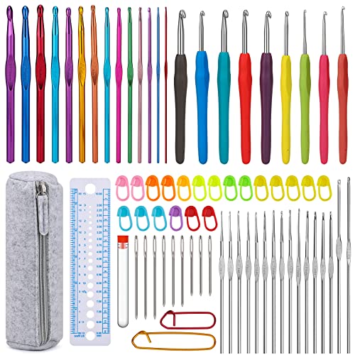 72 Stücke Häkelnadeln Set Stricknadeln Geflochtener Anzug mit Gummi Griff Häkelnadeln, Ergonomisches Design Häkeln Stricken Nadeln Abgeschrägte Nadeln mit Zubehör 72 Stücke Häkelnadeln Set Stricknadeln Geflochtener Anzug mit Gummi Griff Häkelnadeln, Ergonomisches Design Häkeln Stricken Nadeln Abgeschrägte Nadeln mit Zubehör von Fabaoday