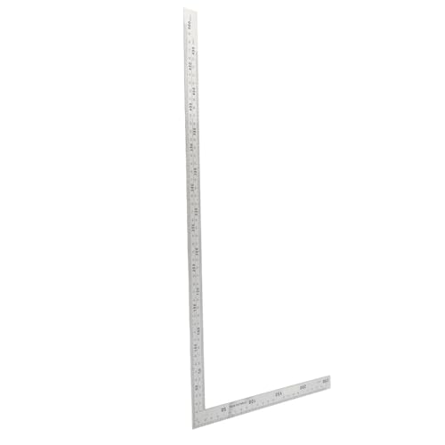 Fabater Hohe Härte Edelstahl Rechtwinkeliger Lineal für Einfache Winkelmessungen, 500x250 Mm Quadratmeldung für Tischlerei und Konstruktion (500 mm*250 mm) von Fabater